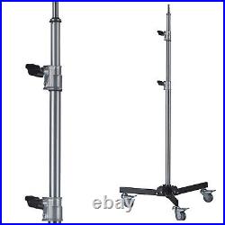 101" Steel Wheeled Roller Light Stand Photo Video Studio Adjustable w/ Baby Pin 