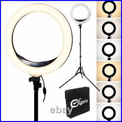 14 LED Studio Ring Light Dimmable Light Photo Video Lamp Kit For Camera Shoot