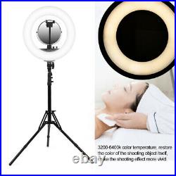 18Dimmable LED Ring Light Lamp For Selfie Camera Phone Studio Stand Photo Video