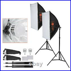 2 LED Softbox Lighting Kit Portable Photo Video Studio Lights & Reflector