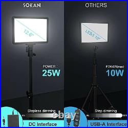 2-Packs Sokani P25 LED Fill Light Professional Studio Panel Video Light + Stands