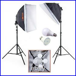 2 x LED Softbox Lighting Kit Luxlight 8x25w Photo Video Studio Continuous