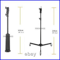 220cm 7ft Light Stand with Wheels Photo Studio Video Lighting Sypport Loading 10kg