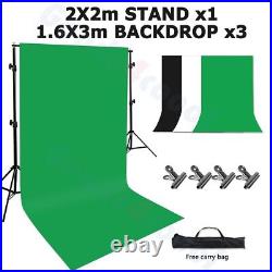 270w Studio Softbox Lighting KIT Screen 3xPhotography Backdrops Background Stand