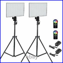 2x Yongnuo YN300Air II Studio Photo Video RGB LED Light Panel Dimmable + Stand