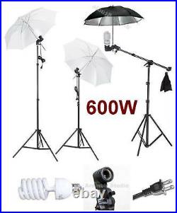 600W Photo Video Studio Light Umbrella Lighting Kit Set