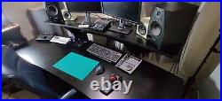 All black Professional music studio / video editing desk with, 24 x 19 bays
