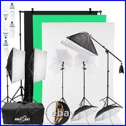 Continuous Lighting Studio Photography Background Softbox 150W x5 Photo Video UK