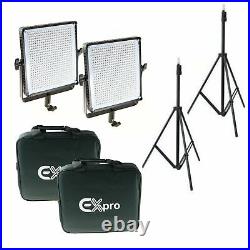 ExPro 2 Pack LED Video Photography Studio Panel Light & Stand 3200-6000K CRI 95+