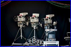 FULL Broadcast Tv Studio 3 x IKEGAMI HK-355 Video Cameras + 3 CCU + 3 box lenses