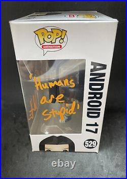 Funko Pop Dragonball Z Android 17 Signed By Chuck Huber With COA 529