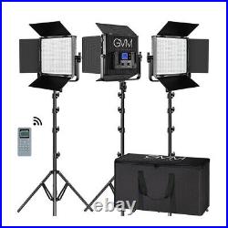 GVM 672S-B Bi Color LED Studio Video Panel 3 Light Kit Black