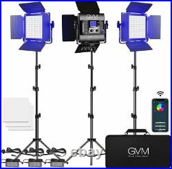 GVM 800D RGB Video Light Led Panel Light, 3 Pack Photography Studio Lighting