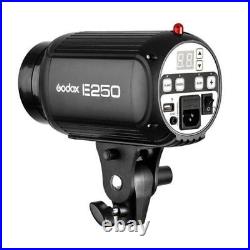Godox E250 Studio LED Headlight Flash Strobe Photo Video+Reflective Umbrella Set