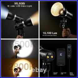 Godox ML60Bi 60W Bi-Color LED Video Light, 2800K-6500K Dimmable LED Studio Light