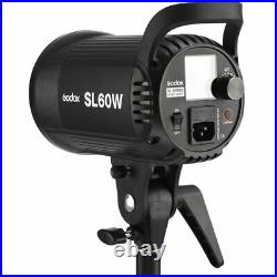 Godox SL-60W 60W LED Video Continuous Studio Light + 120cm Softbox 2m Stand Gift