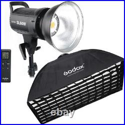 Godox SL-60W Studio LED Video Photo Lighting + Softbox Grid Set For Wedding Kids