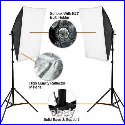 LED 4x 25W Softbox Photo Video Studio Lighting 3x Backdrop Background Stand Kit