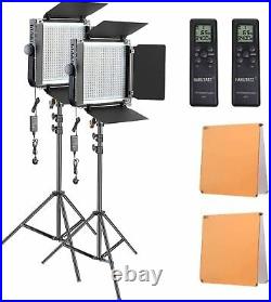 LED Light Panel/Video Studio 3200-5600K Colour Temp Control Pack of 2 + Remotes