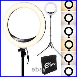 LED Ring Light + Tripod Stand Dimmable Photo Video Lamp Kit For Camera Studio UK