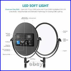 Neewer 10.6 Photography LED Video Light, Round 30W Bi-Color 3K Dimmable Studio