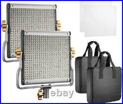Neewer 2 Packs Dimmable Bi-color LED Video Light with Bags for Studio
