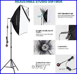 Photo Studio Lighting Kit with 2.6X3M/8.5X10FT Adjustable Backdrop Stand, 4 X 95