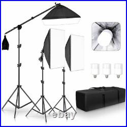 Photo Studio Lighting Set Video Photography Lamp Softbox E27 Holder 8pcs Bulb