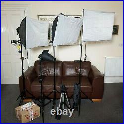Photographic / Video Studio Lighting Kit Soft boxes, heads, stands bulbs etc