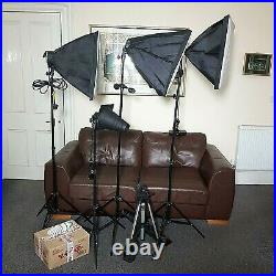 Photographic / Video Studio Lighting Kit Soft boxes, heads, stands bulbs etc
