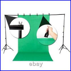 Photography 3 Backdrops +Stand Set Photo Studio Softbox Lighting Video Light Kit