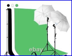 Photography Photo Video Studio Background Stand Support Kit with 3 Backdrops