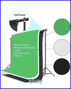 Photography Photo Video Studio Background Stand Support Kit with 3 Backdrops