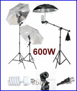 Photography Studio Video Umbrella Boom Stand Light Kit