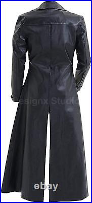 Resident Evil 5 Video Game Albert Wesker Casual Black Leather Long Trench Coat