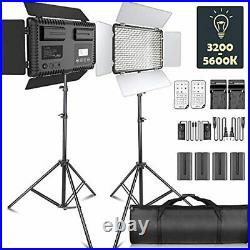 SAMTIAN LED Video Light, Dimmable Bi-Color 600 LED Studio Lights Lighting Kit 3