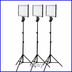 Selens 3-Pack Dimmable 480 LED Lamp Studio Video Light and 2M Stand Lighting Kit