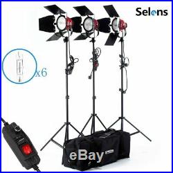 Selens 800W Dimmable Video Studio Red Head Lamp + Bag + Light Stand Lighting Kit