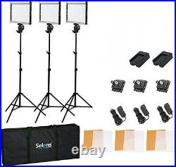 Selens GE-500 Studio Daylight LED 5600K Dimmable Video Camera Light Kit NEW