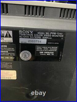 Sony Trinitron Video Monitor PVM-1341 Gaming Monitor Studio Grade TESTED TV