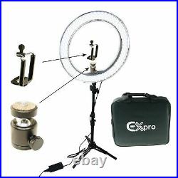 Studio 45cm 300W LED Ring Light Stand Photo Video Makeup Beauty with Mount Kit