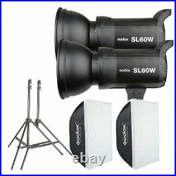UK 2x Godox SL 60W 5600K Studio Photography LED Video Light Lightiing f Photo