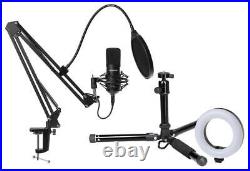 Video Vlogger Interview Kit With Camera Tripod Led Ring Light Studio Microphone