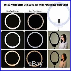YONGNUO Dimmable YN608 Pro LED Ring Video Light 3200K 5500K Circular Studio Lamp